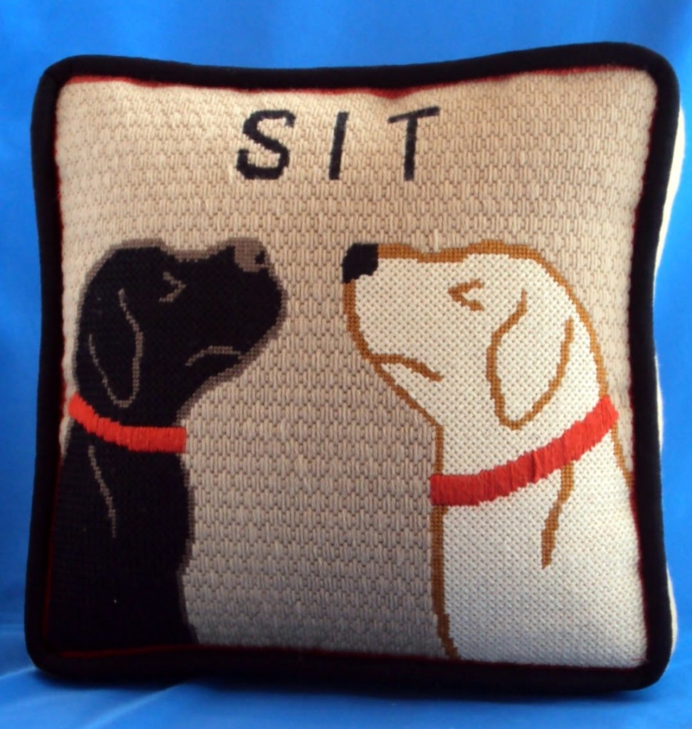 Pillow, Dogs Sit (Finished SBN Canvases)